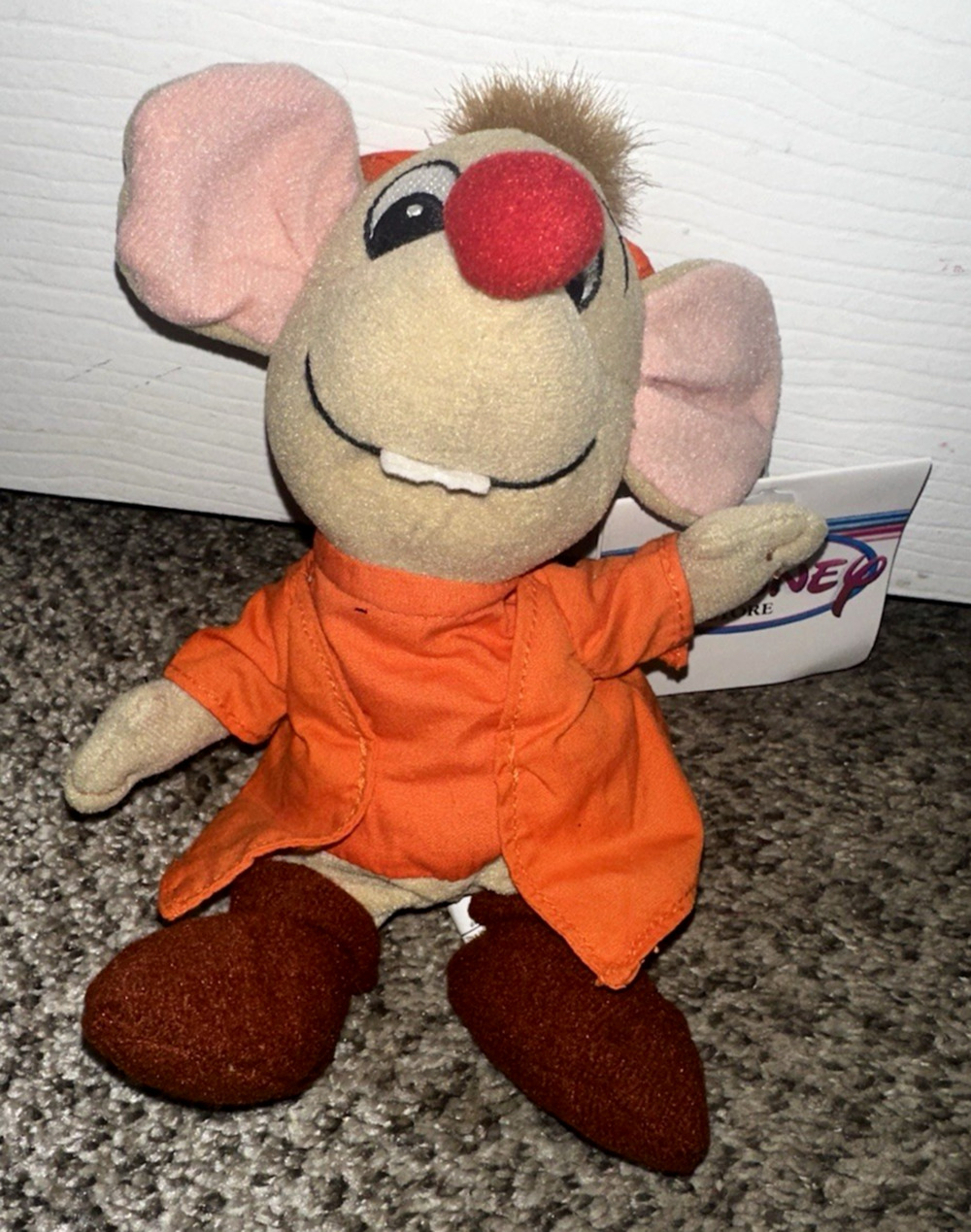 Vintage! New w/ Tags! *VERY RARE* Disney Store JAQ Mouse Bean Bag 8"